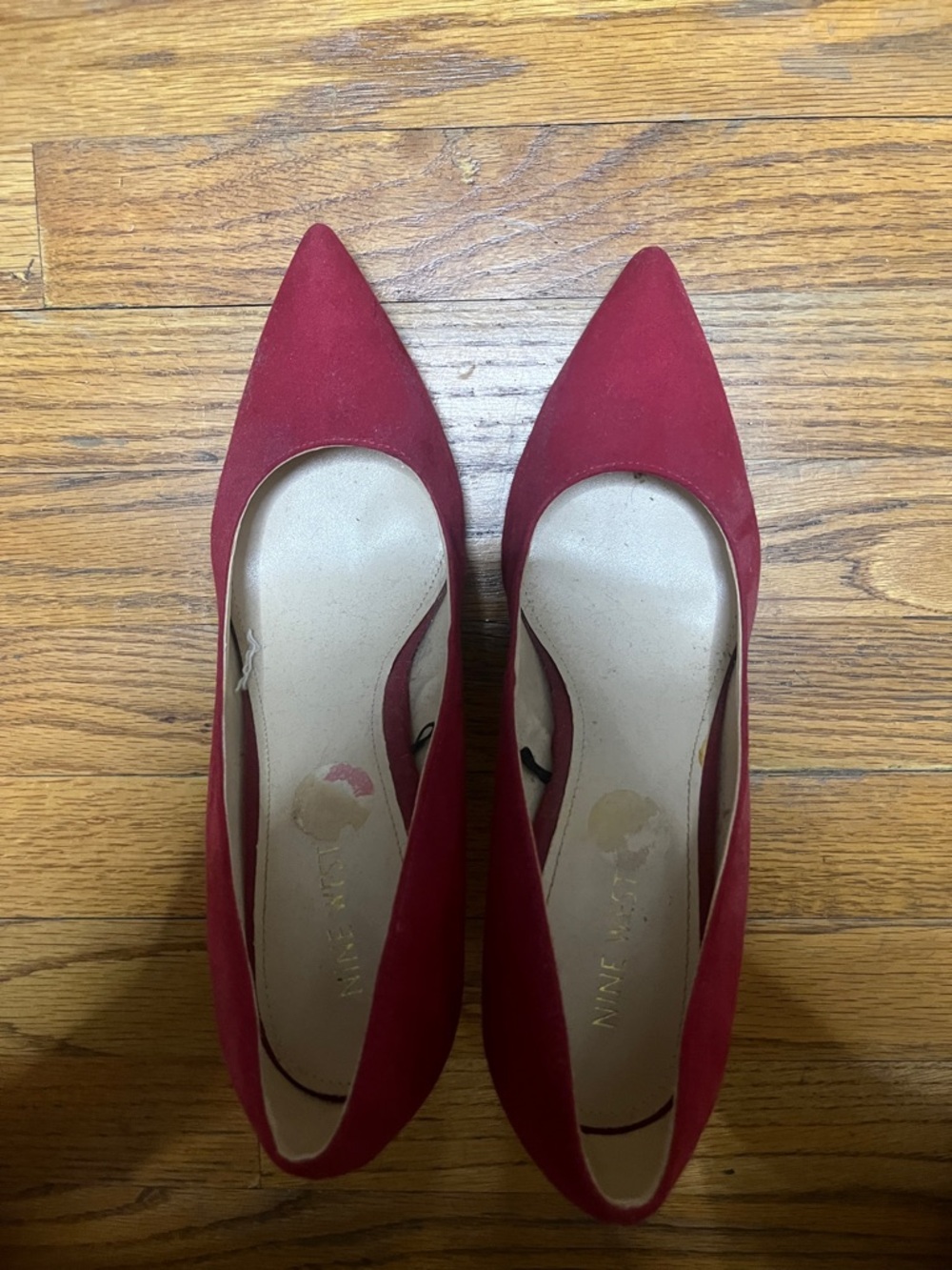 Nine West Red Pointed-Toe Suede Pumps
